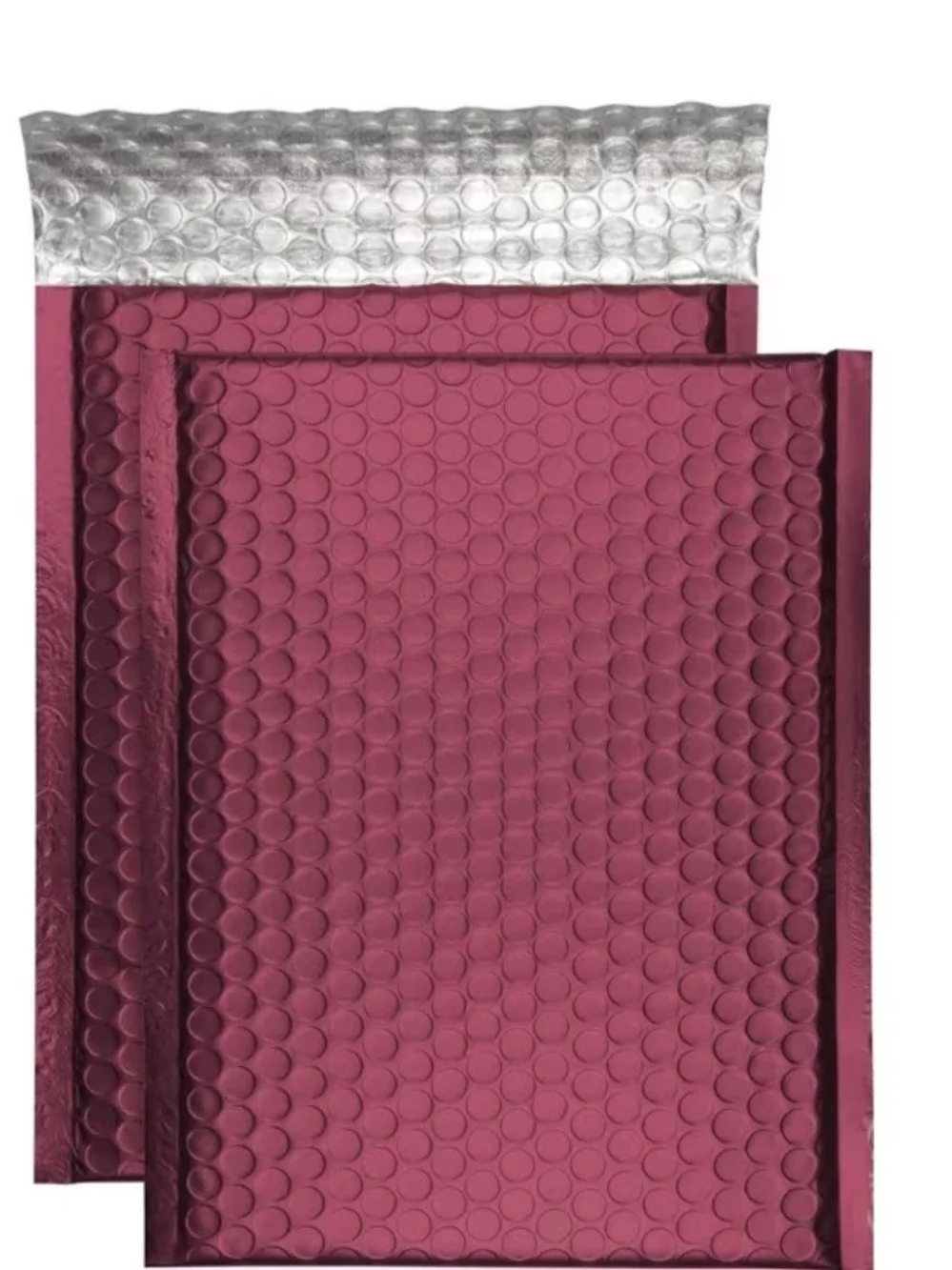 Metallic Burgundy Bubble Mailers .25 Pack. 9×11.
